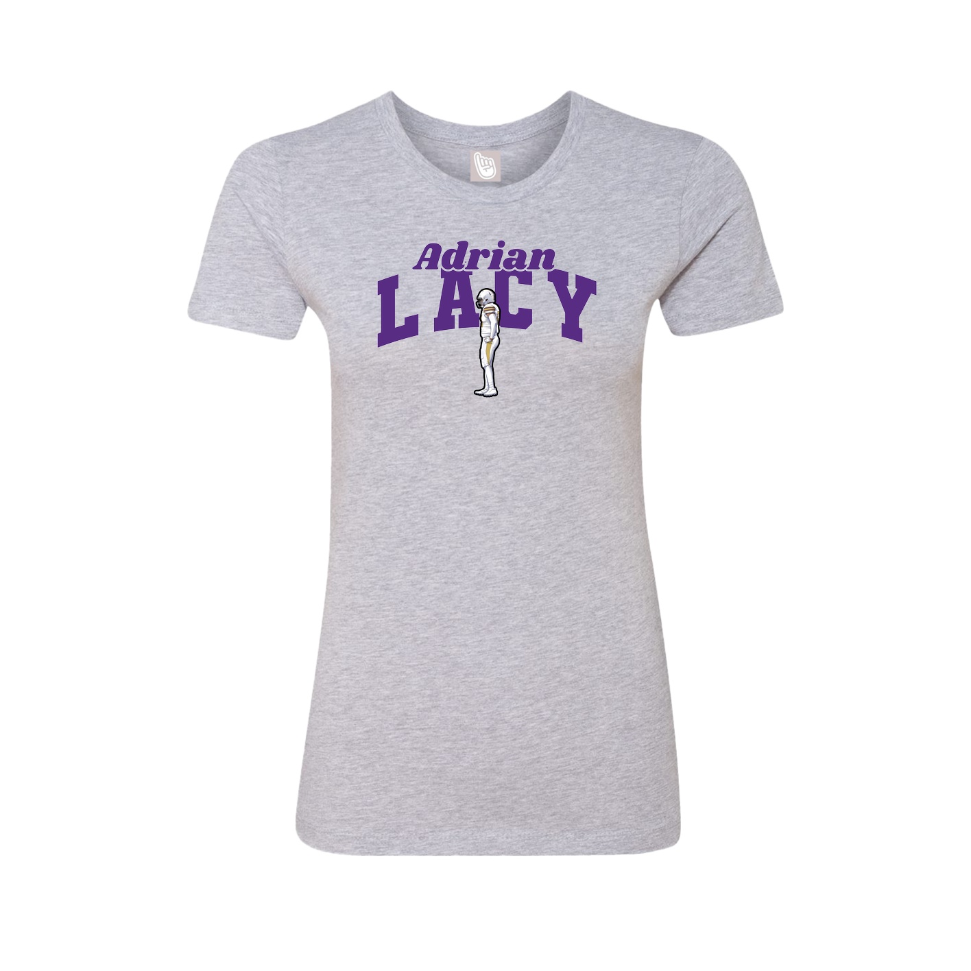 Fitted Women's Tee — Signature Arch in Grey