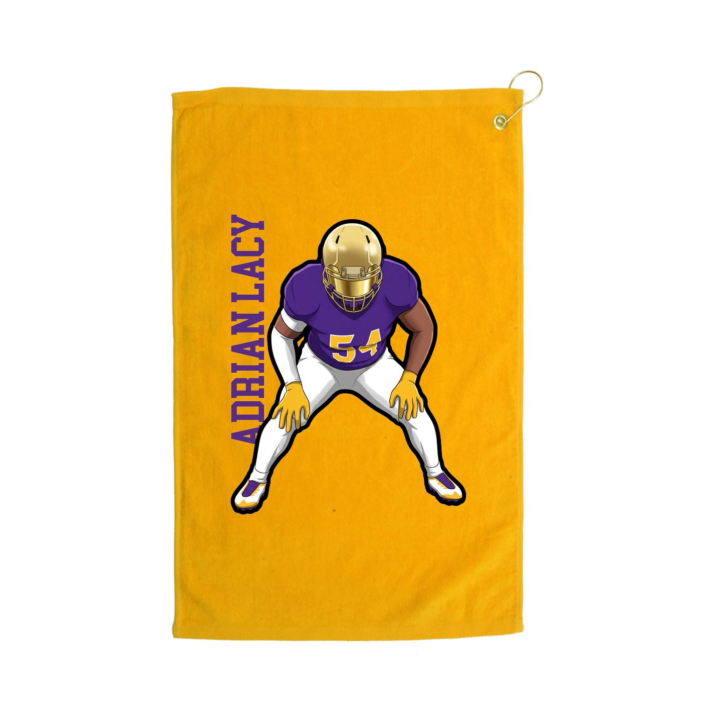 Golf Towel — Name Vertical in Gold