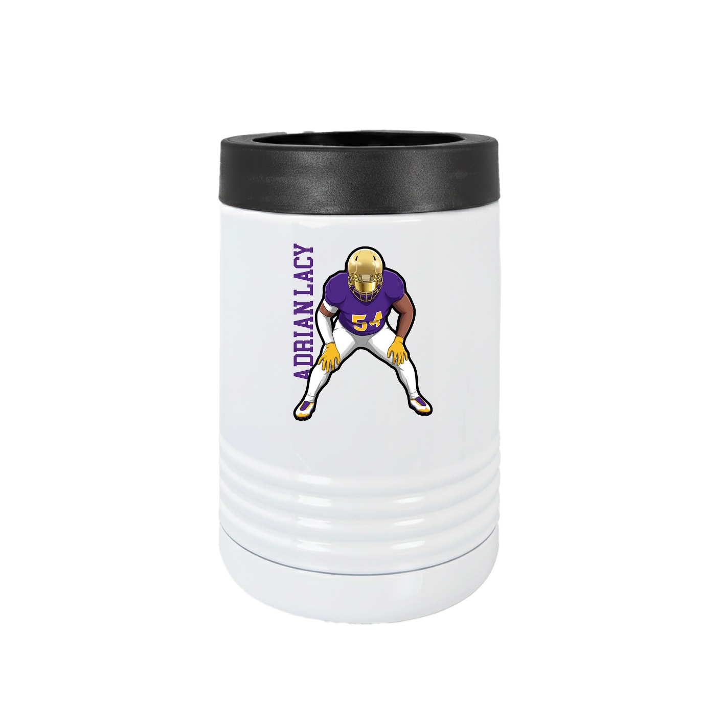 Beverage Holder — Name Vertical in White