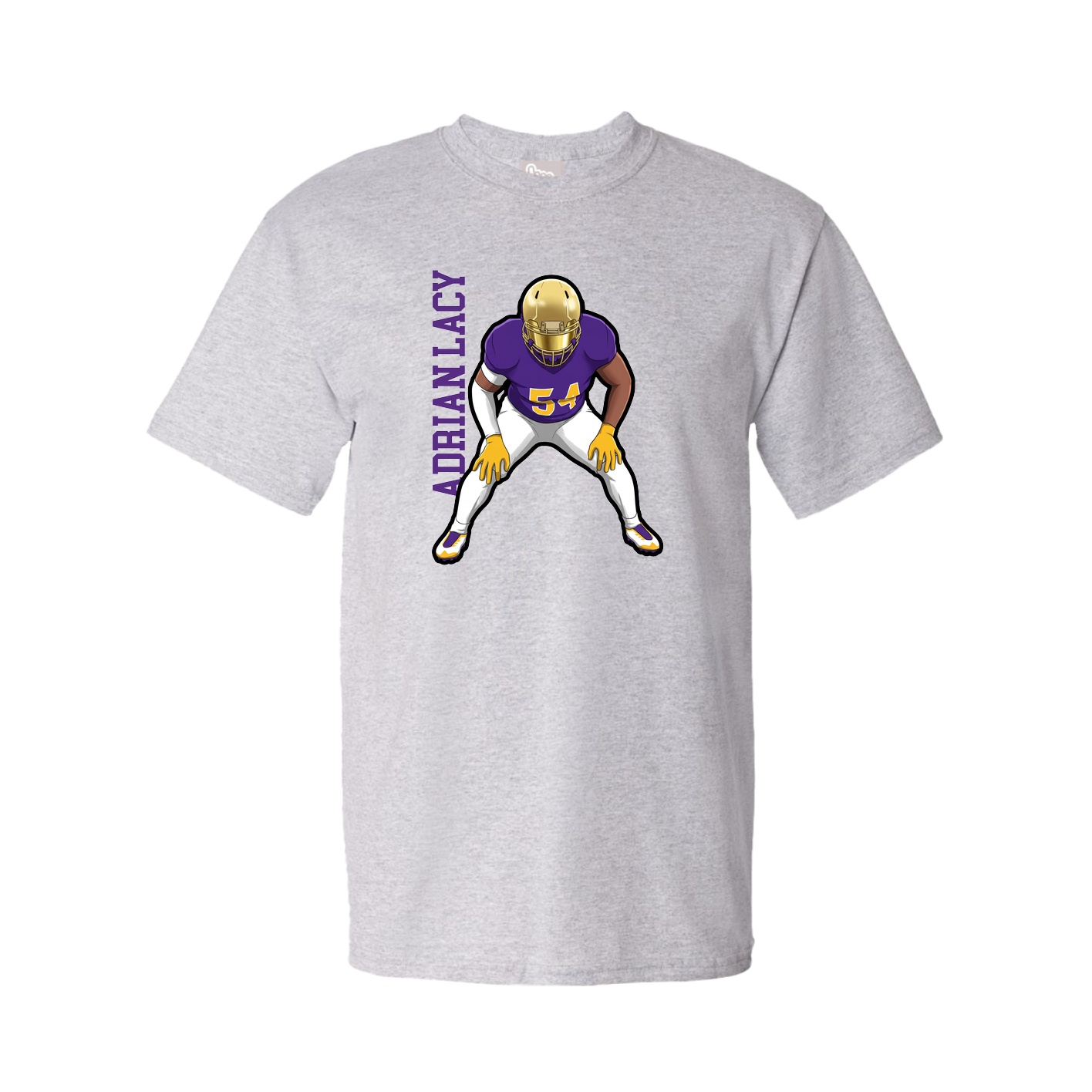Tee — Name Vertical in Grey