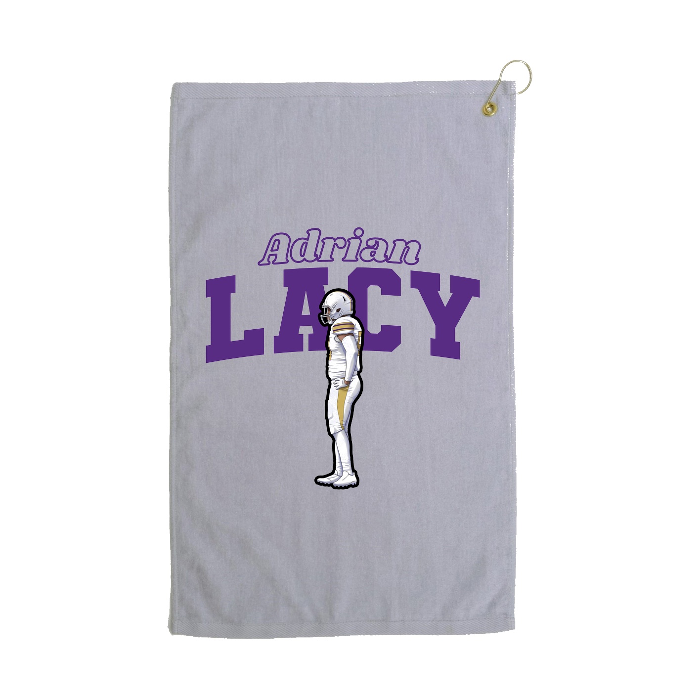 Golf Towel — Name Arch in Grey