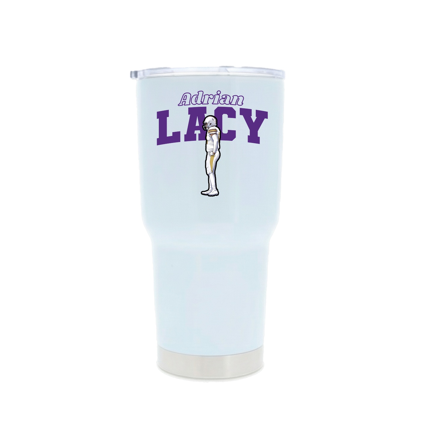 30oz Stainless Steel Tumbler — Name Arch in White