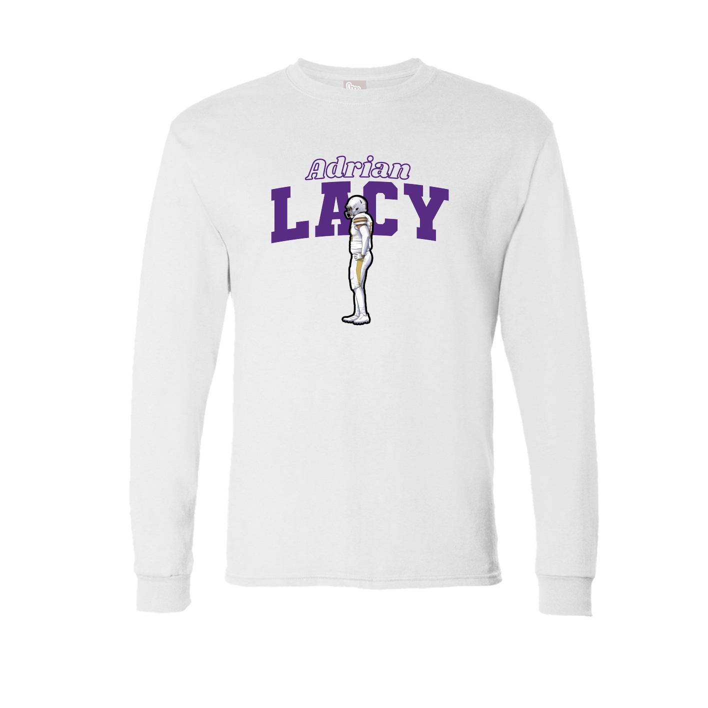 Long Sleeve Tee — Name Arch in White