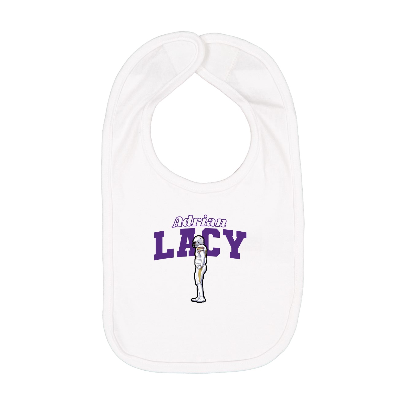 Infant Bib — Name Arch in White