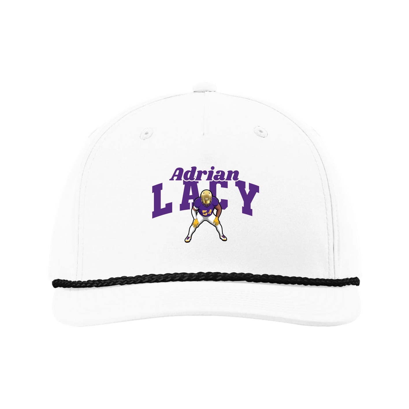 Five-Panel Classic Rope Cap — Signature Arch in White
