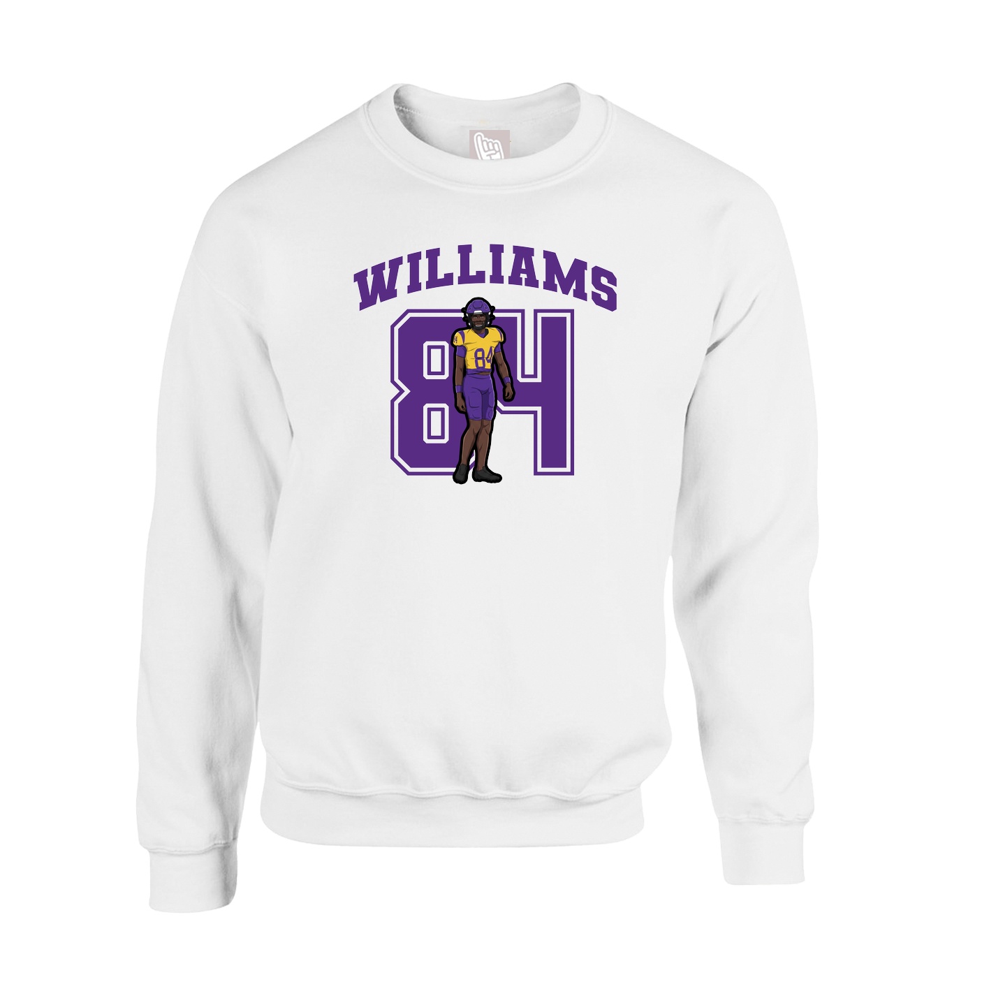 Fleece Crew — Number in White