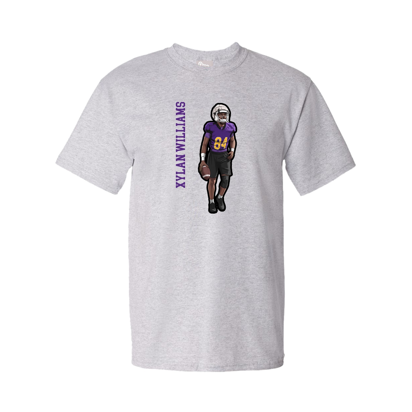 Tee — Name Vertical in Grey