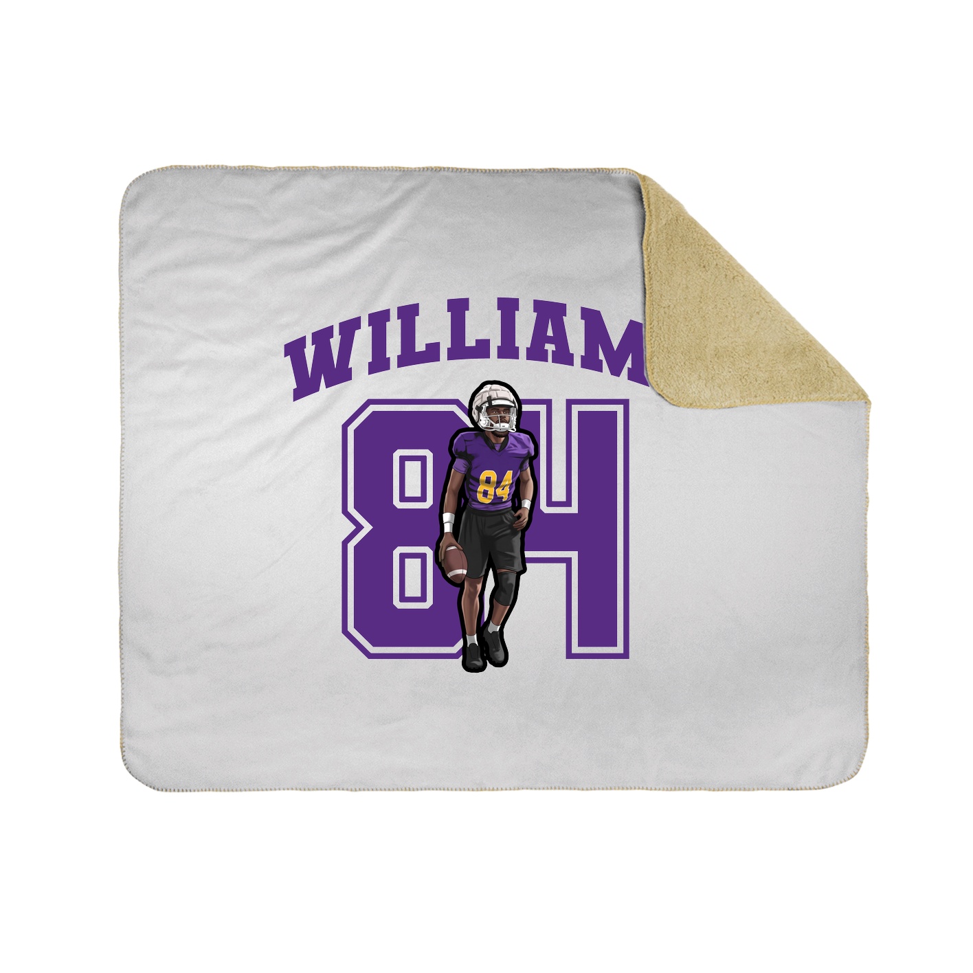 Throw Blanket — Number in White