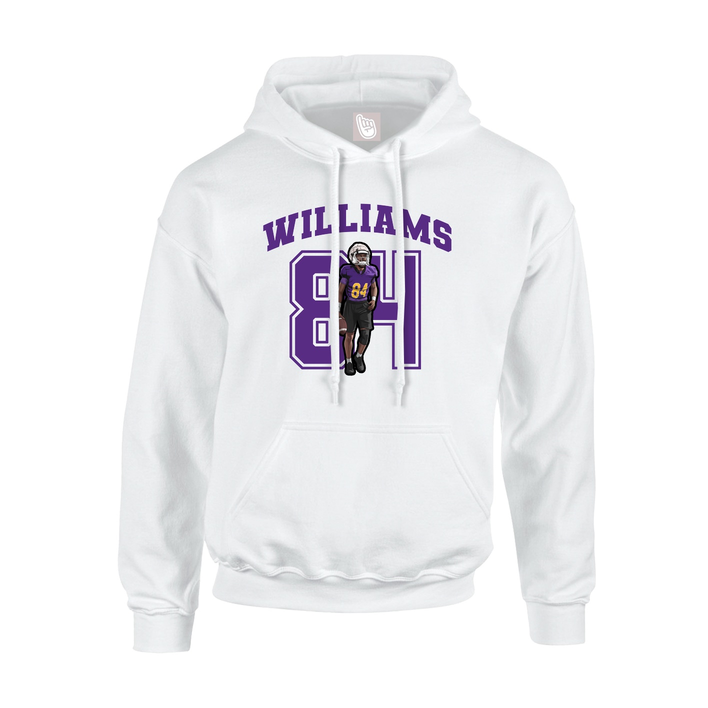 Hoodie — Number in White