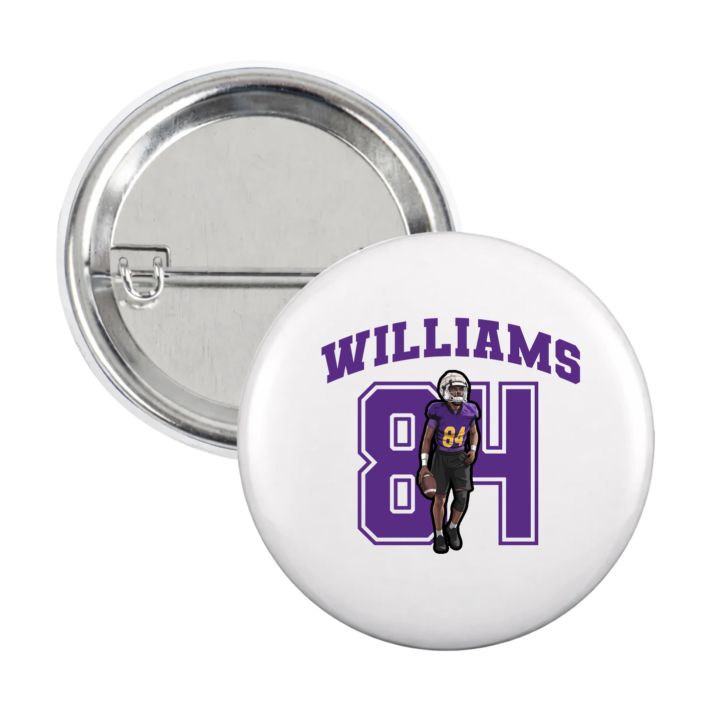 Game Day Button — Number in White