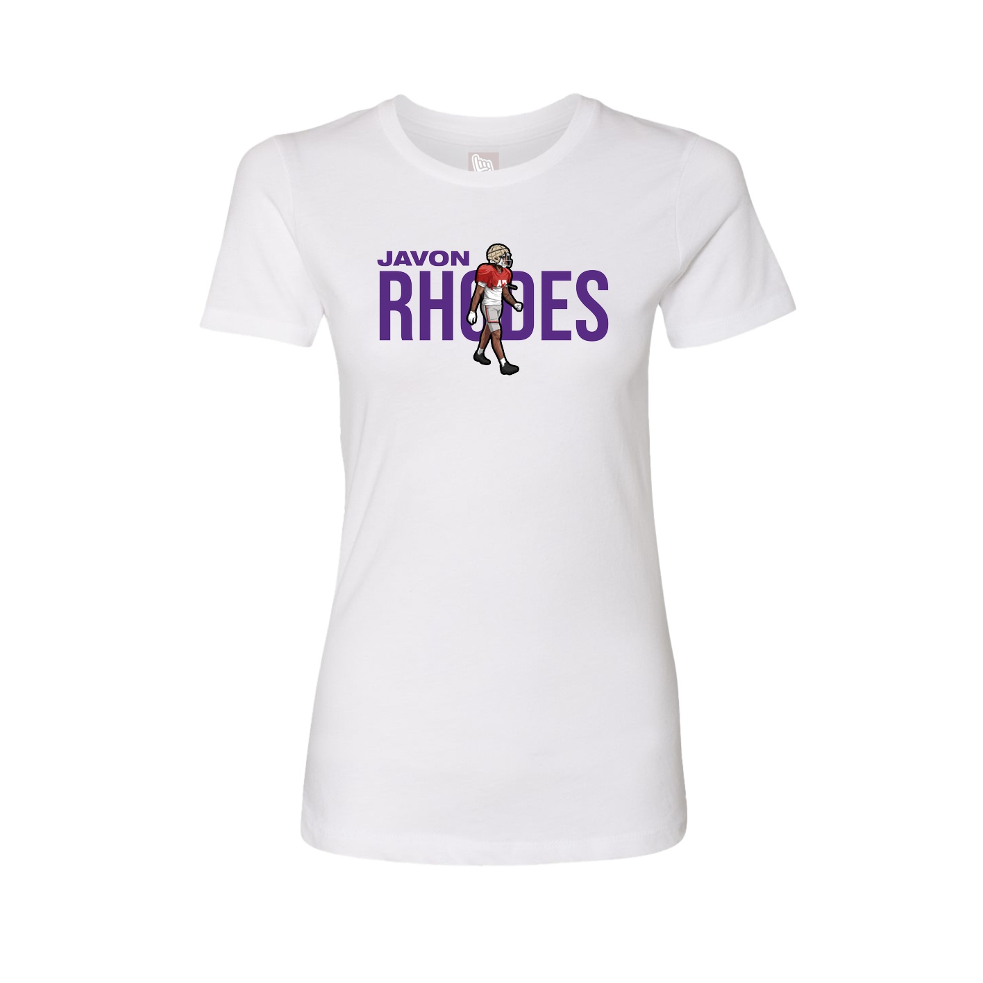 Fitted Women's Tee — Player Name in White