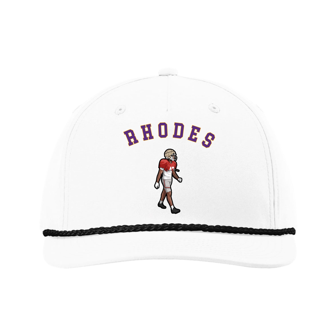 Five-Panel Classic Rope Cap — Shirsey Arch in White