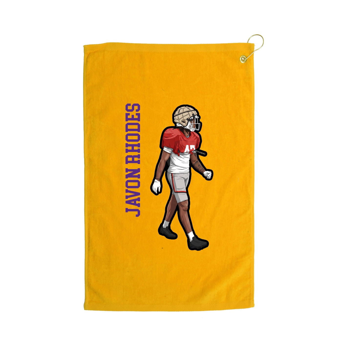 Golf Towel — Name Vertical in Gold