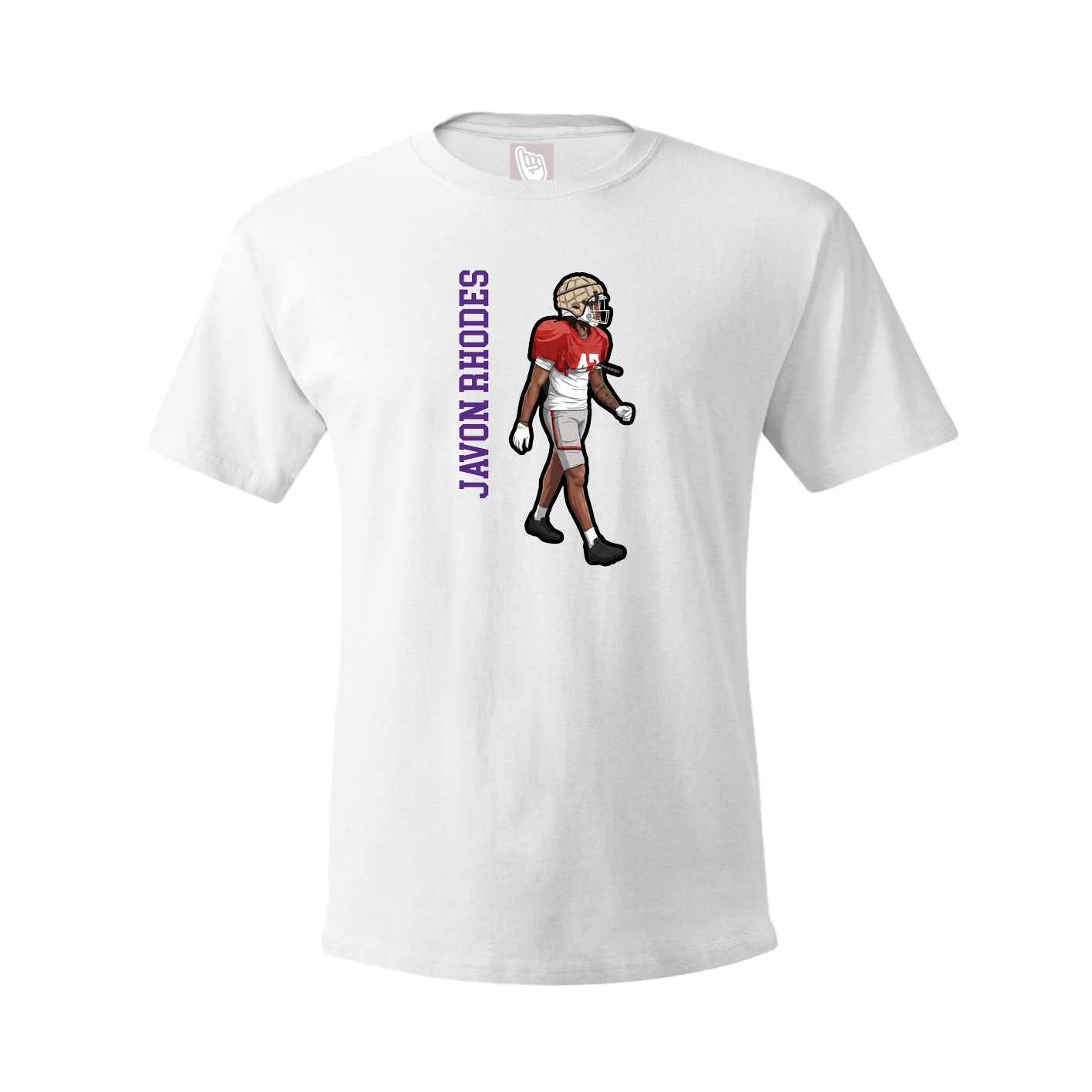 Youth Tee — Name Vertical in White