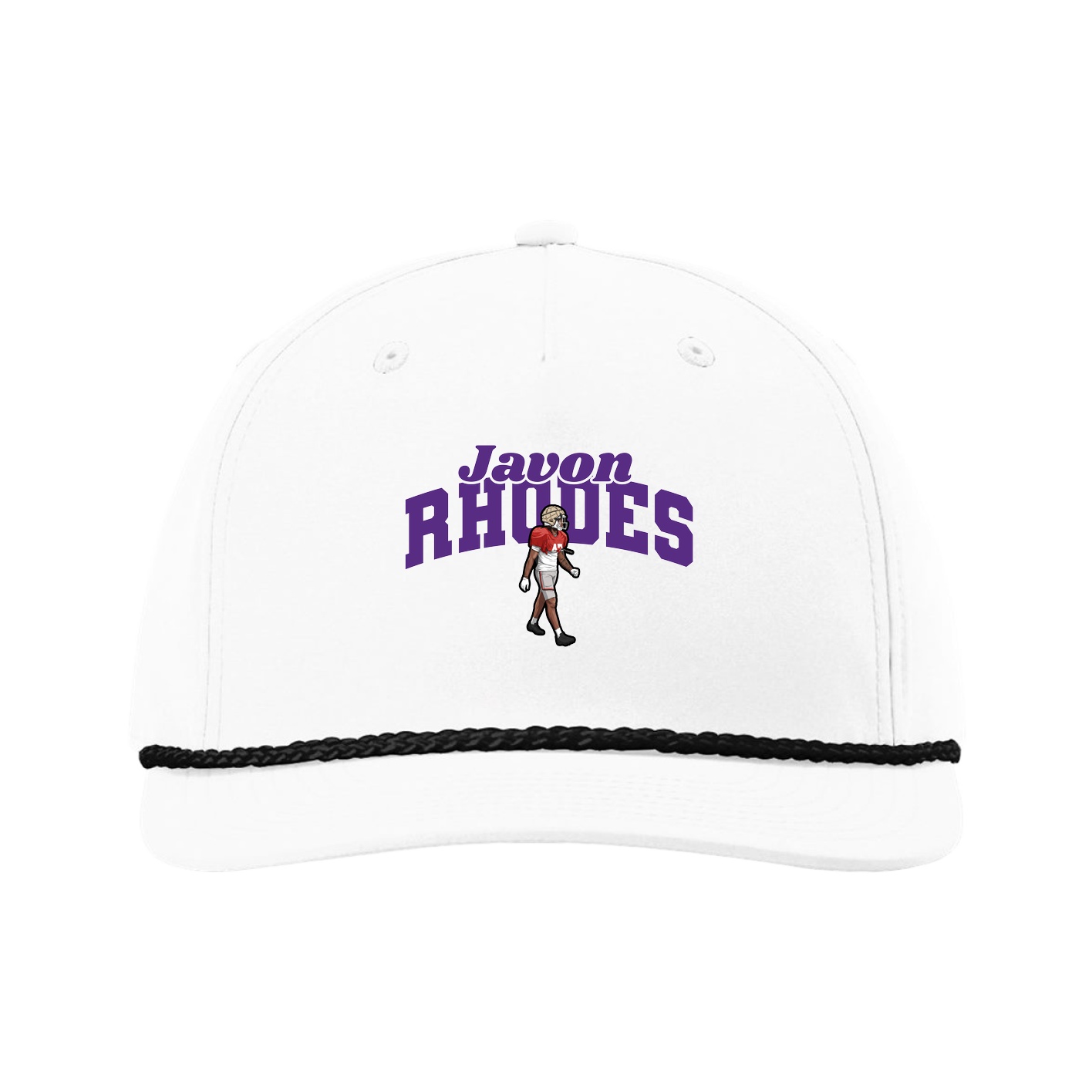 Five-Panel Classic Rope Cap — Signature Arch in White