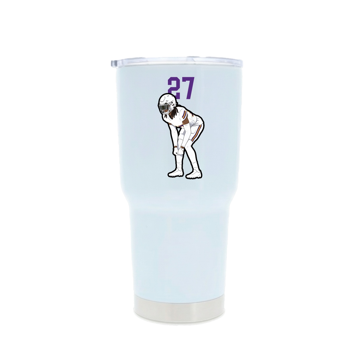30oz Stainless Steel Tumbler — Number Top in White