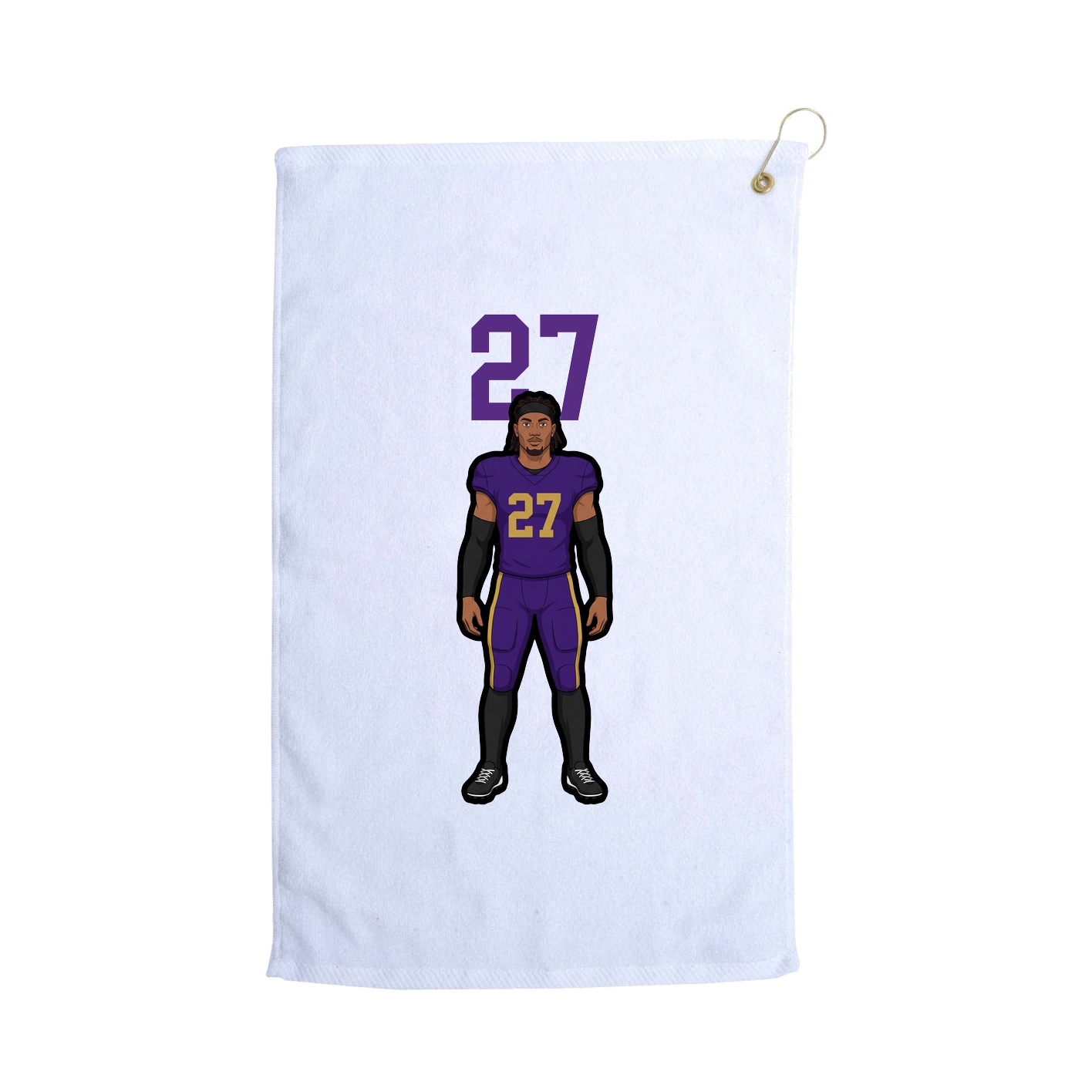 Golf Towel — Number Top in White