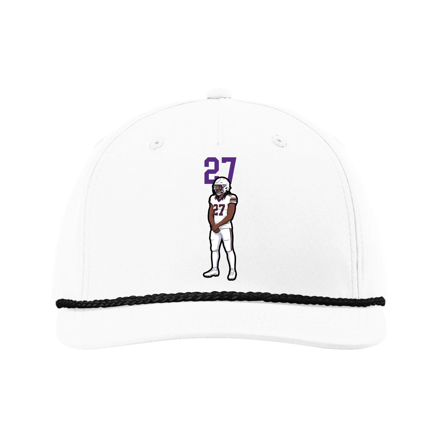 Five-Panel Classic Rope Cap — Number Top in White