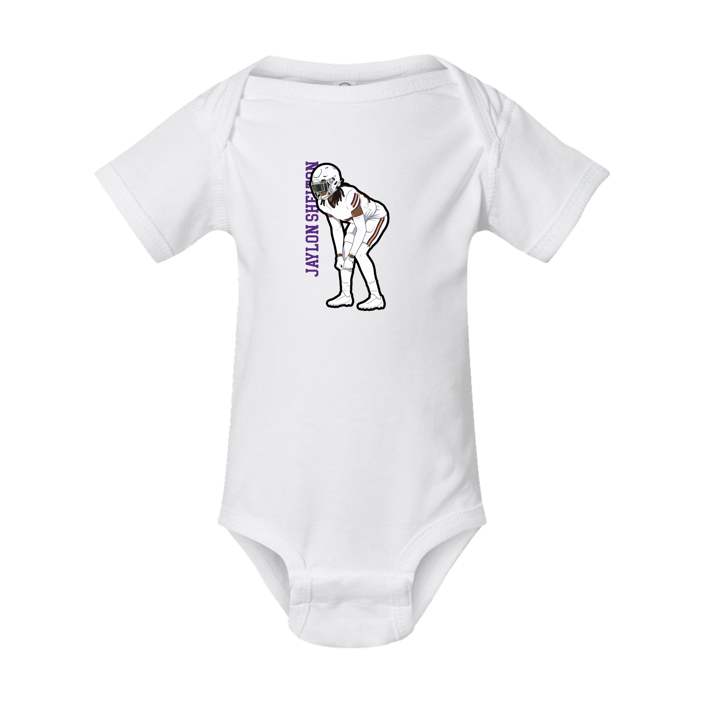 Baby Onesie — Name Vertical in White