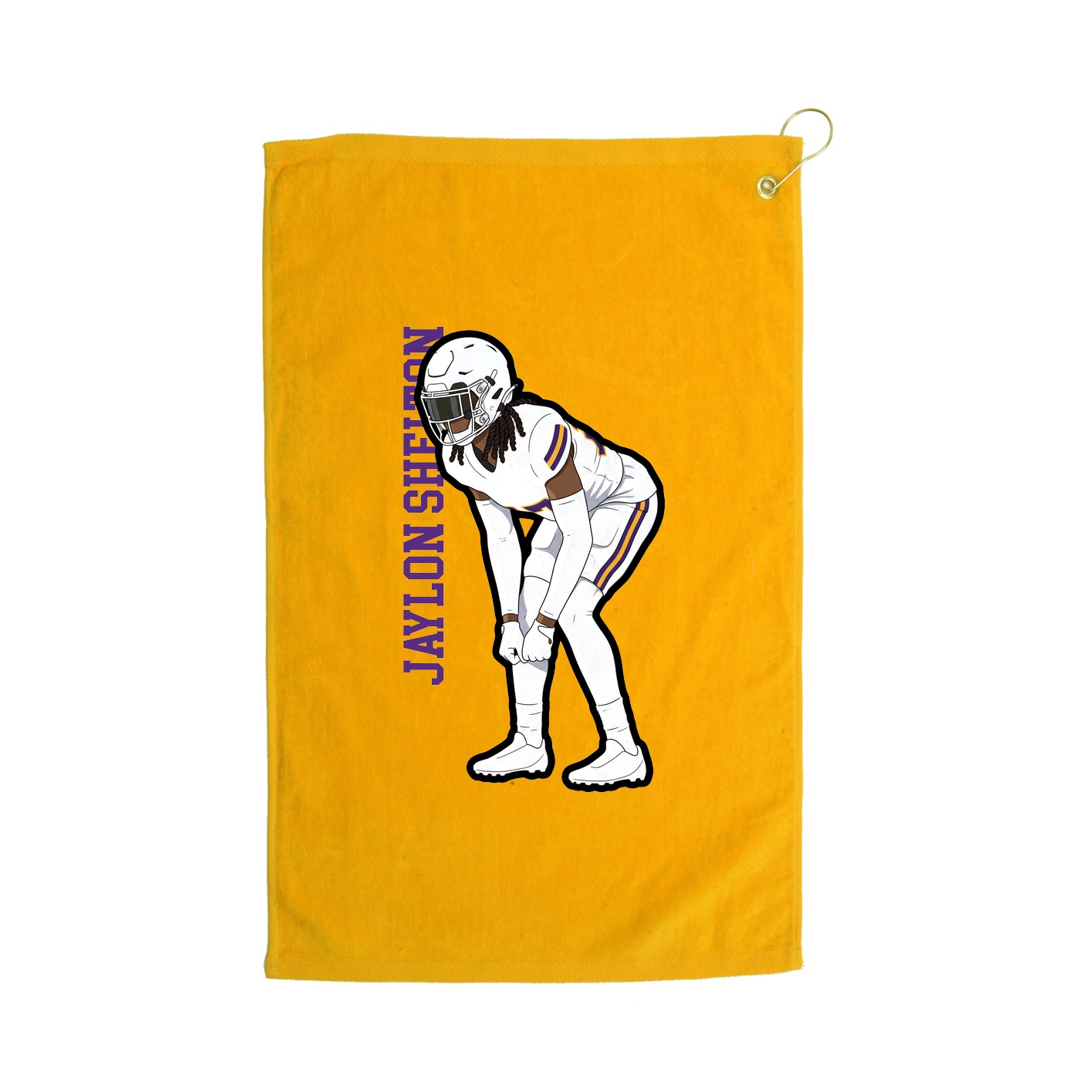 Golf Towel — Name Vertical in Gold