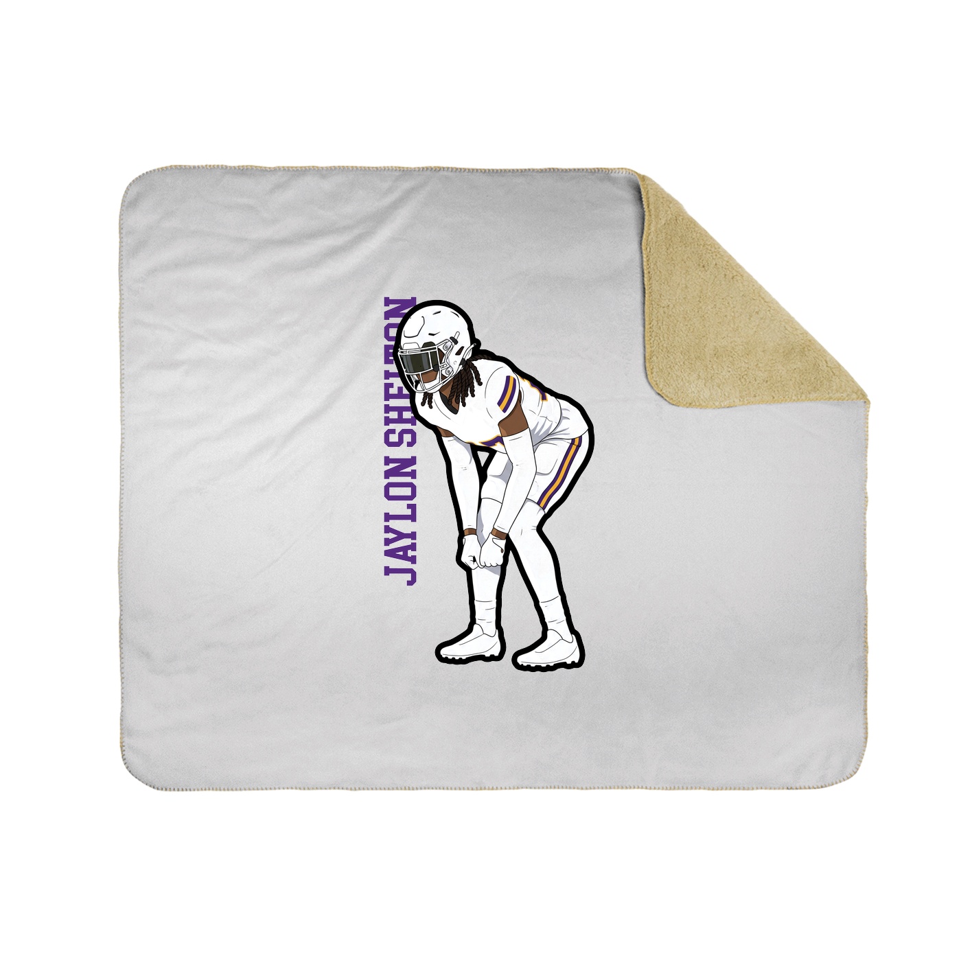 Throw Blanket — Name Vertical in White