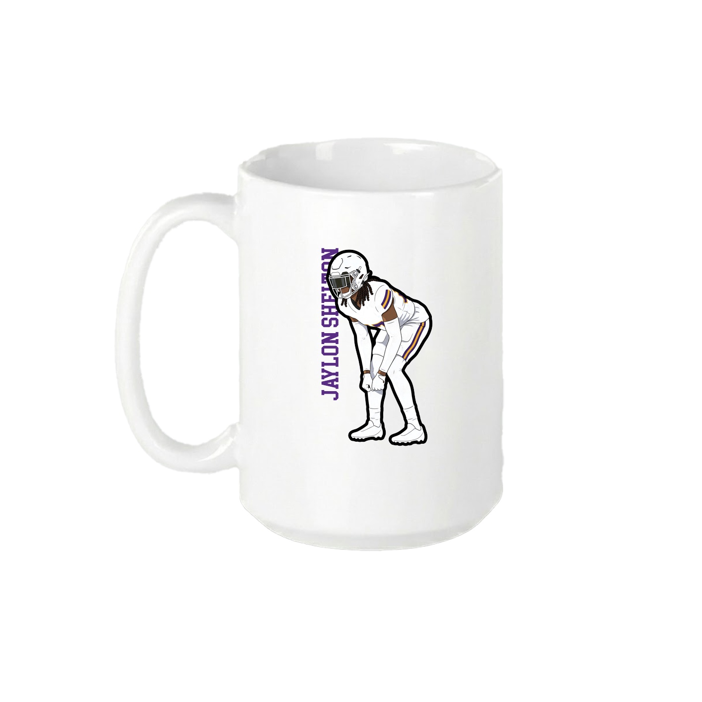 15oz Coffee Mug — Name Vertical in White