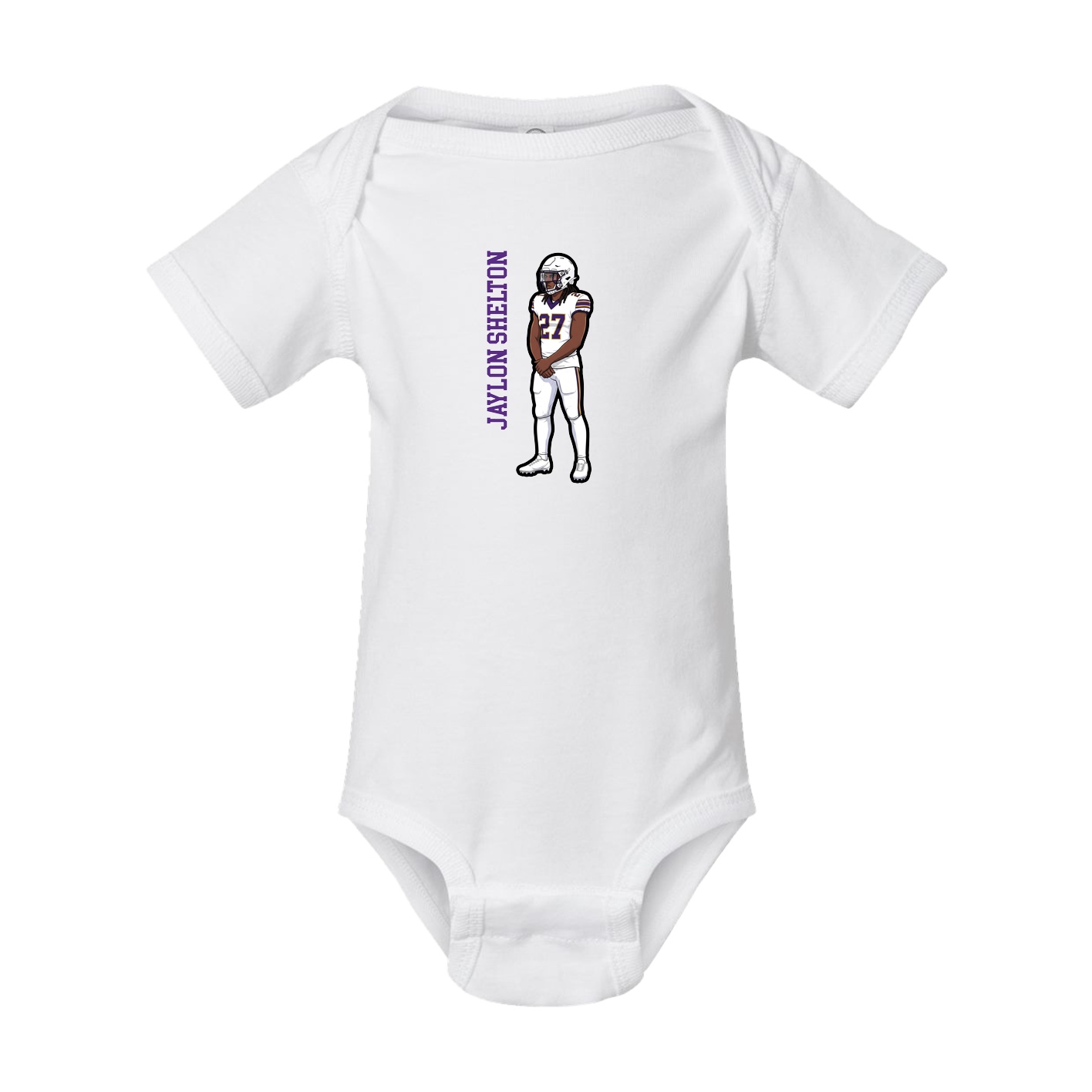 Baby Onesie — Name Vertical in White