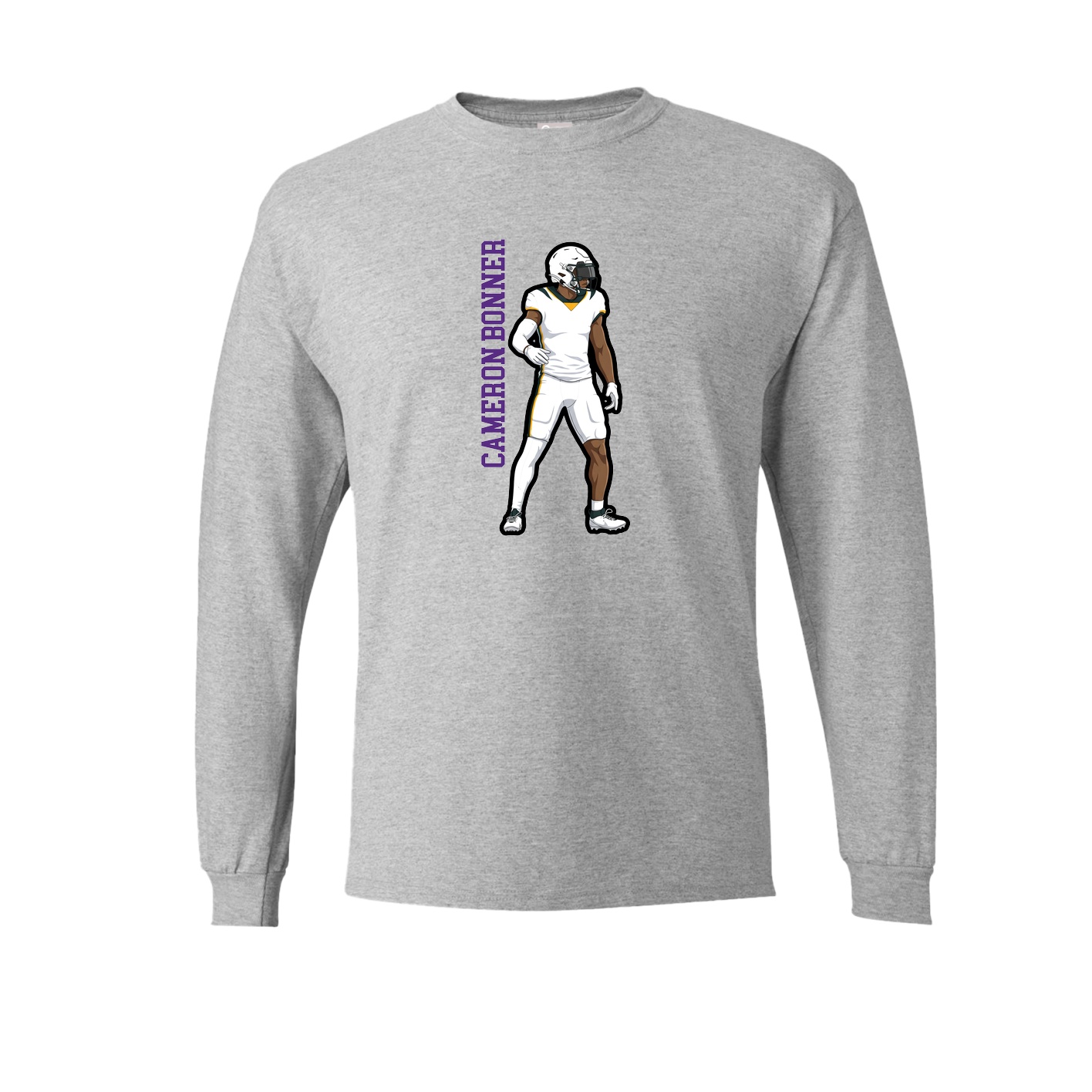 Long Sleeve Tee — Name Vertical in Grey