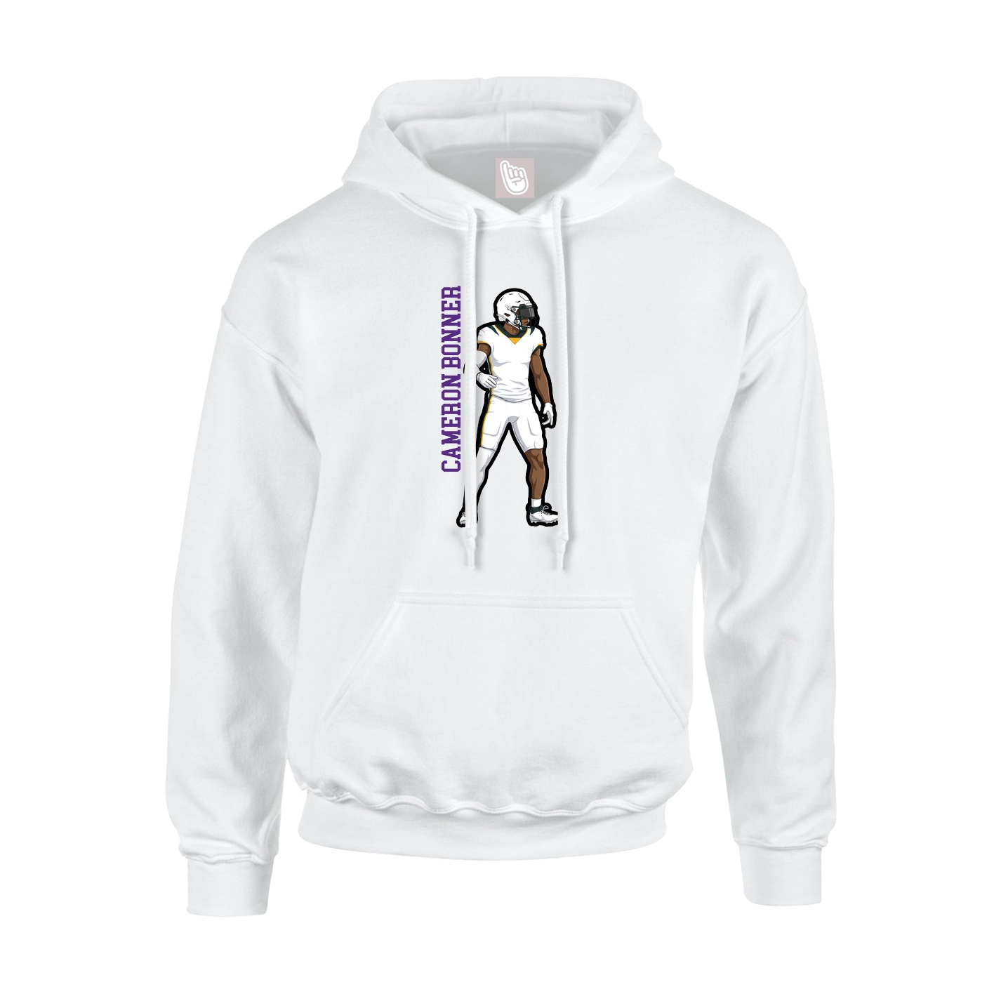 Youth Hoodie — Name Vertical in White