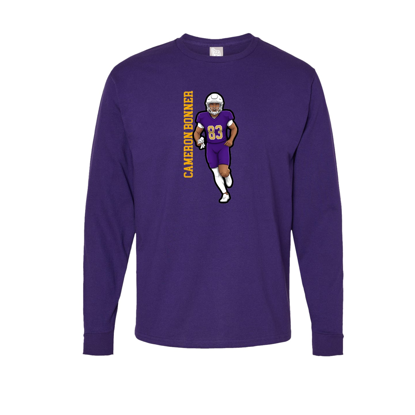 Long Sleeve Tee — Name Vertical in Purple