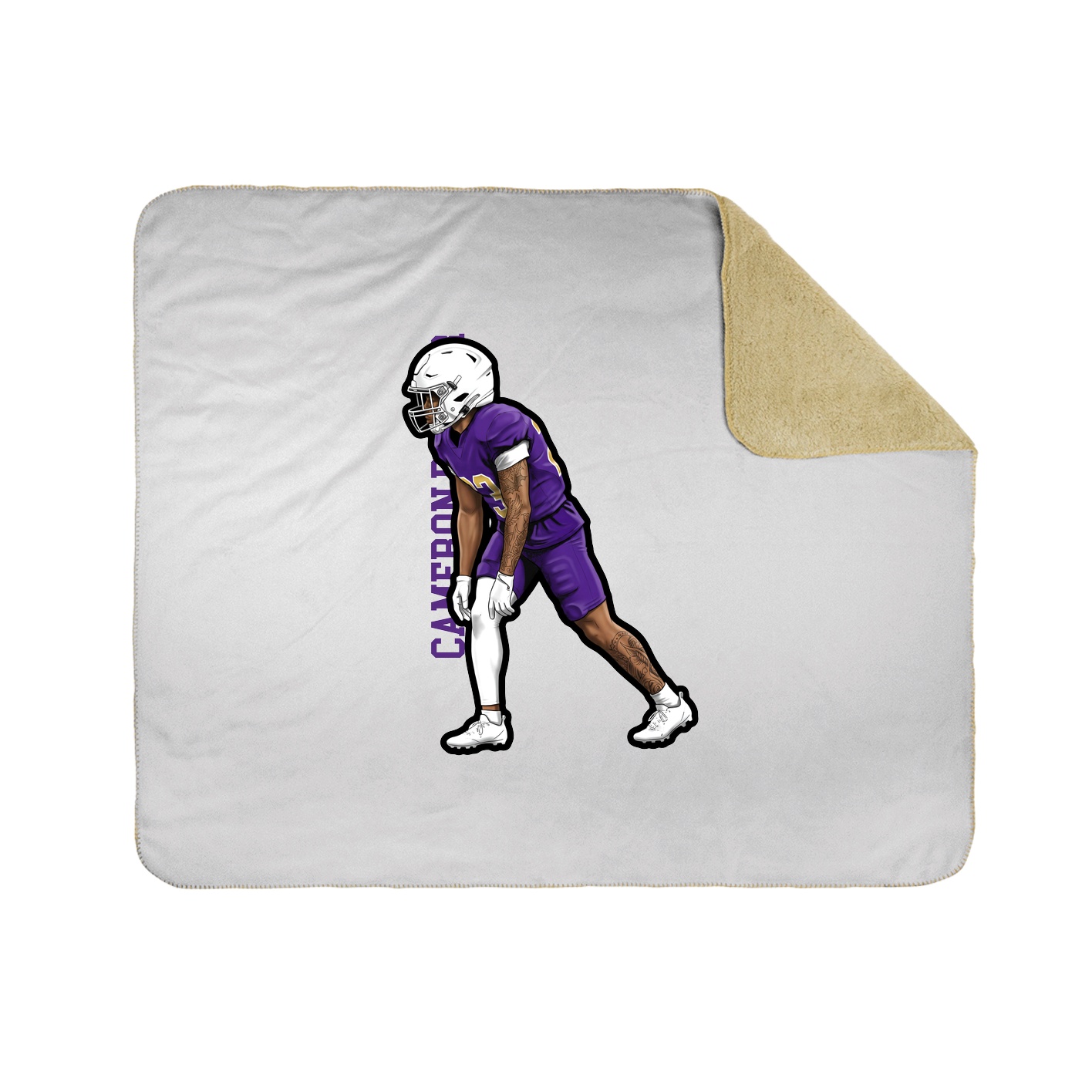 Throw Blanket — Name Vertical in White