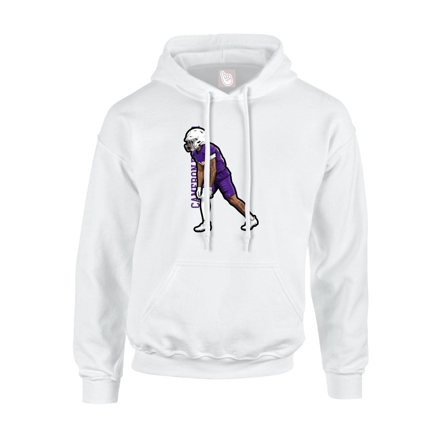 Hoodie — Name Vertical in White