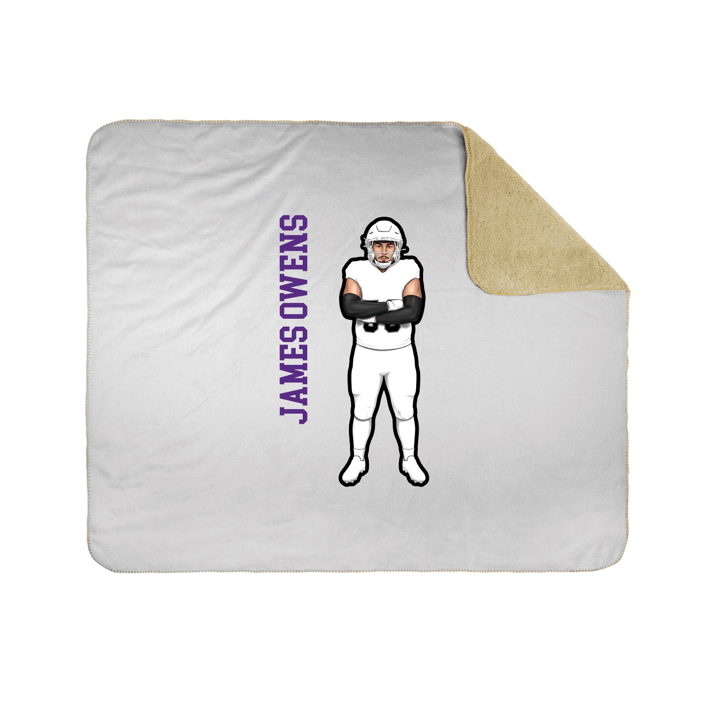 Throw Blanket — Name Vertical in White