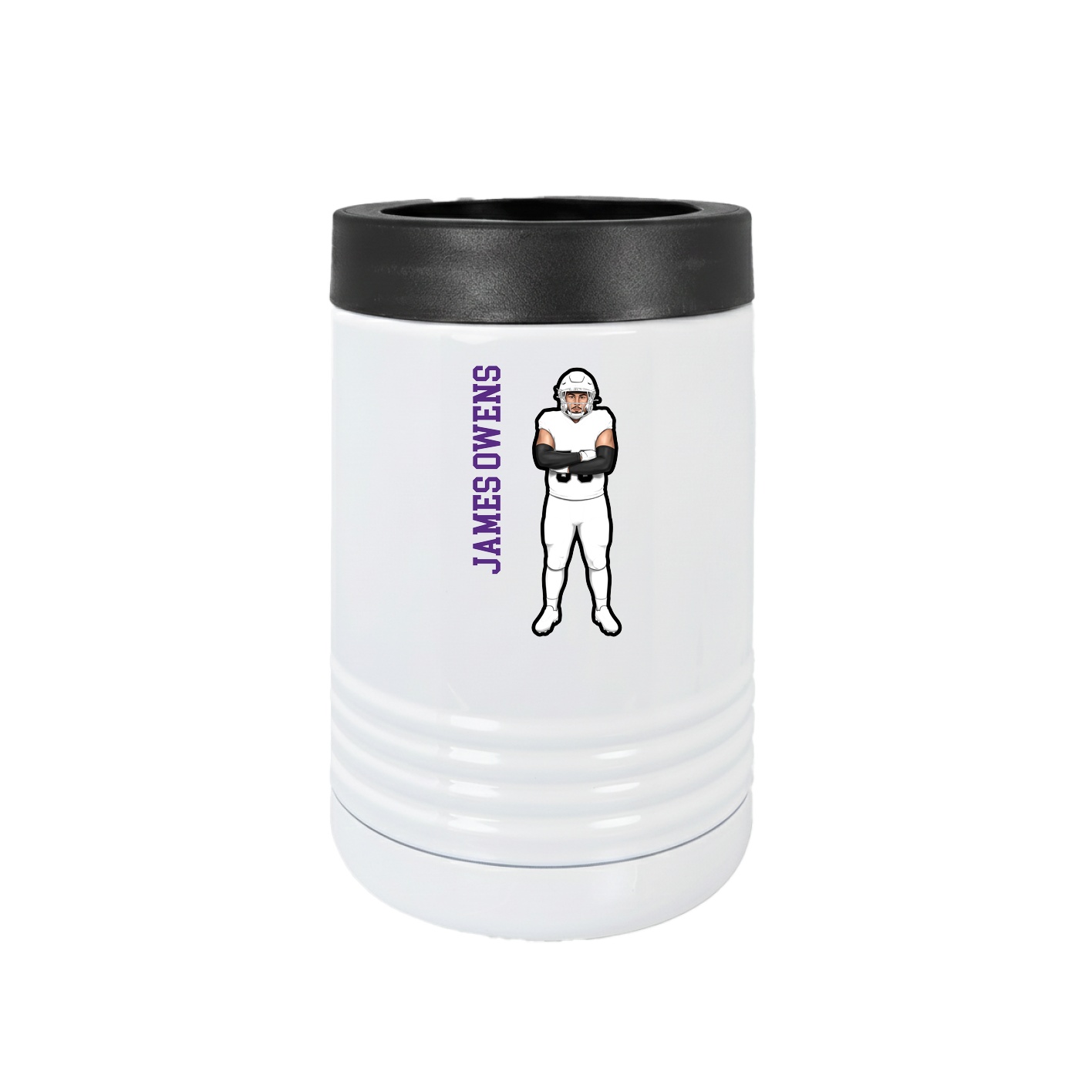 Beverage Holder — Name Vertical in White