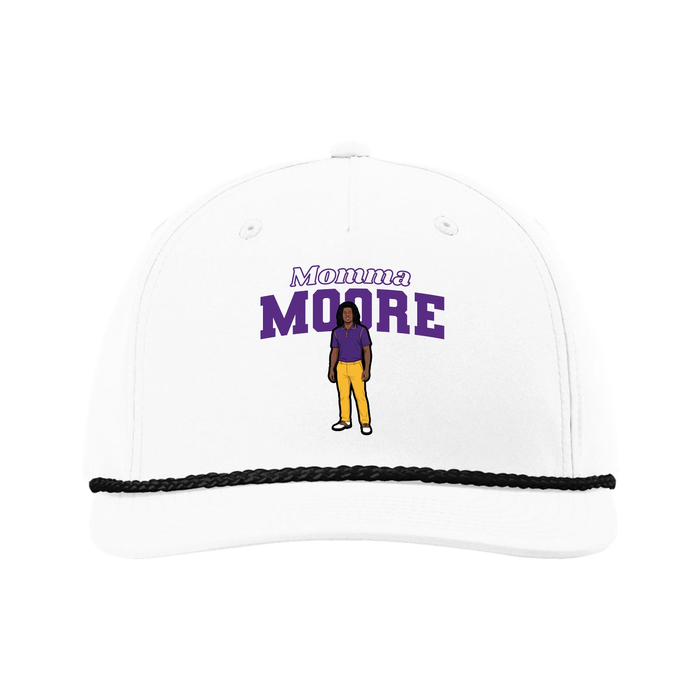 Five-Panel Classic Rope Cap — Mothers Day Block in White