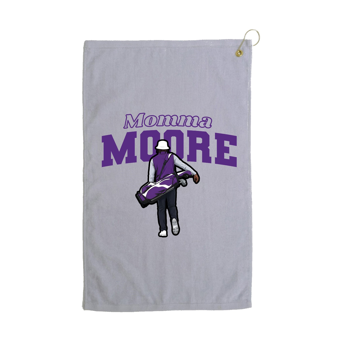Golf Towel — Mothers Day Block in Grey