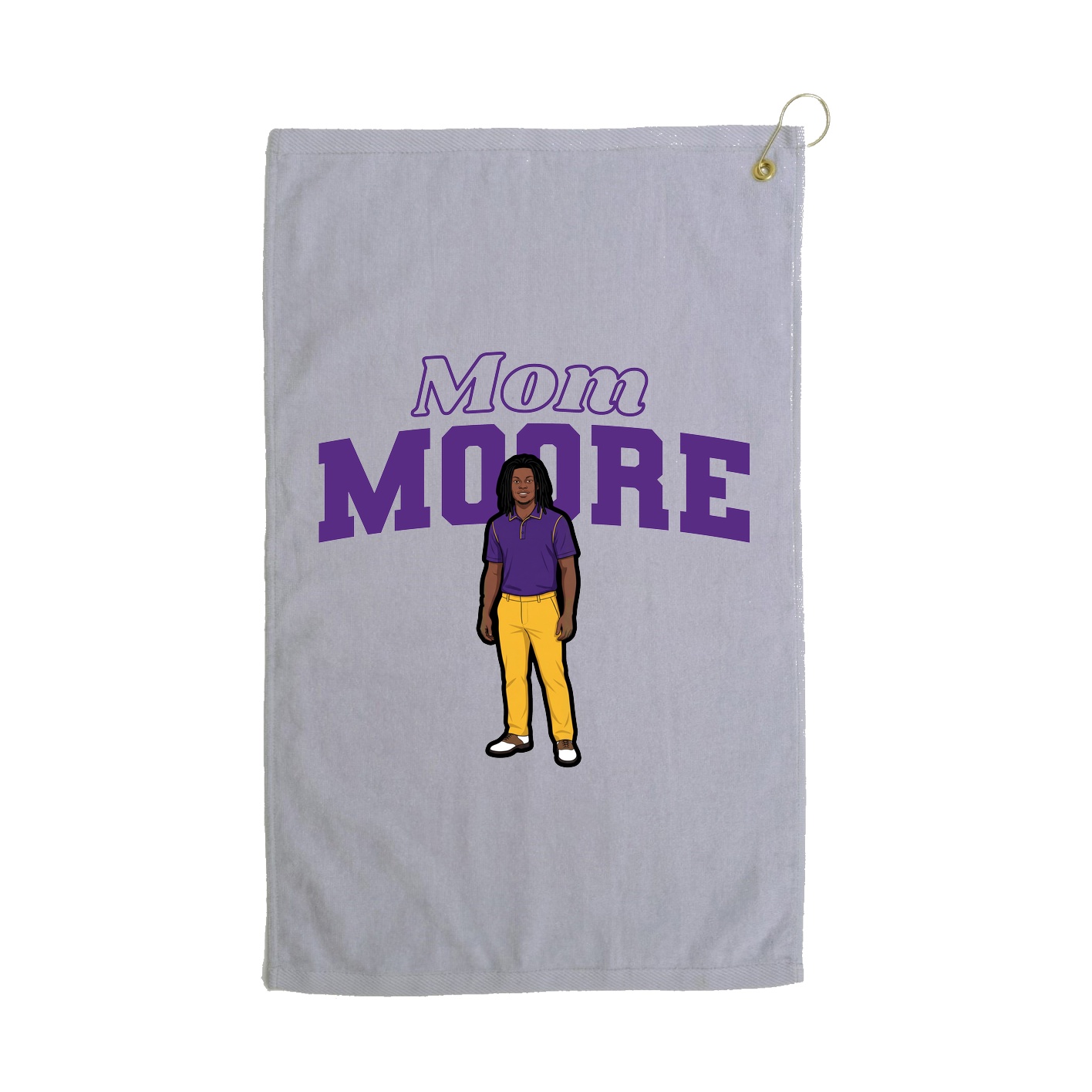 Golf Towel — Mothers Day Block in Grey