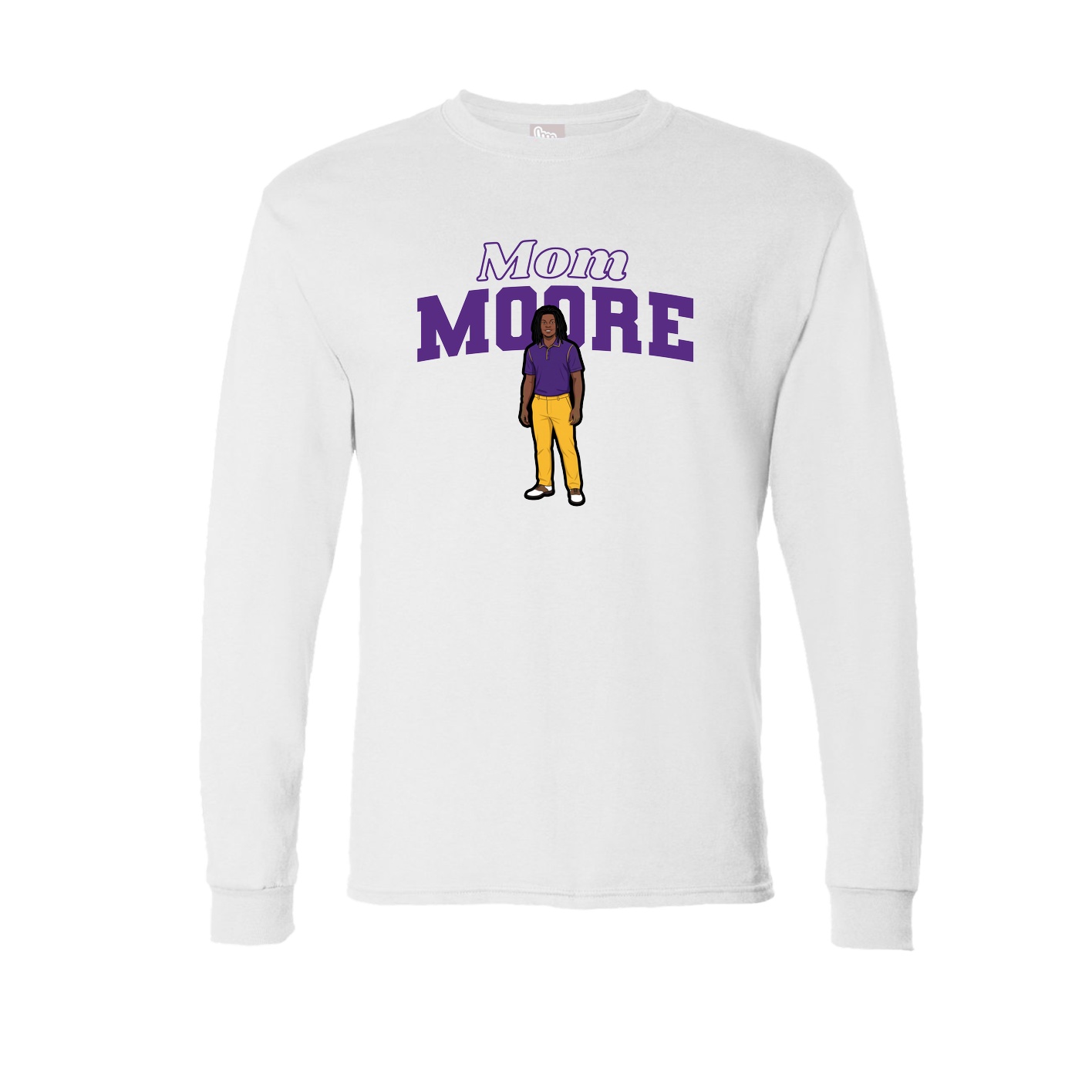 Long Sleeve Tee — Mothers Day Block in White