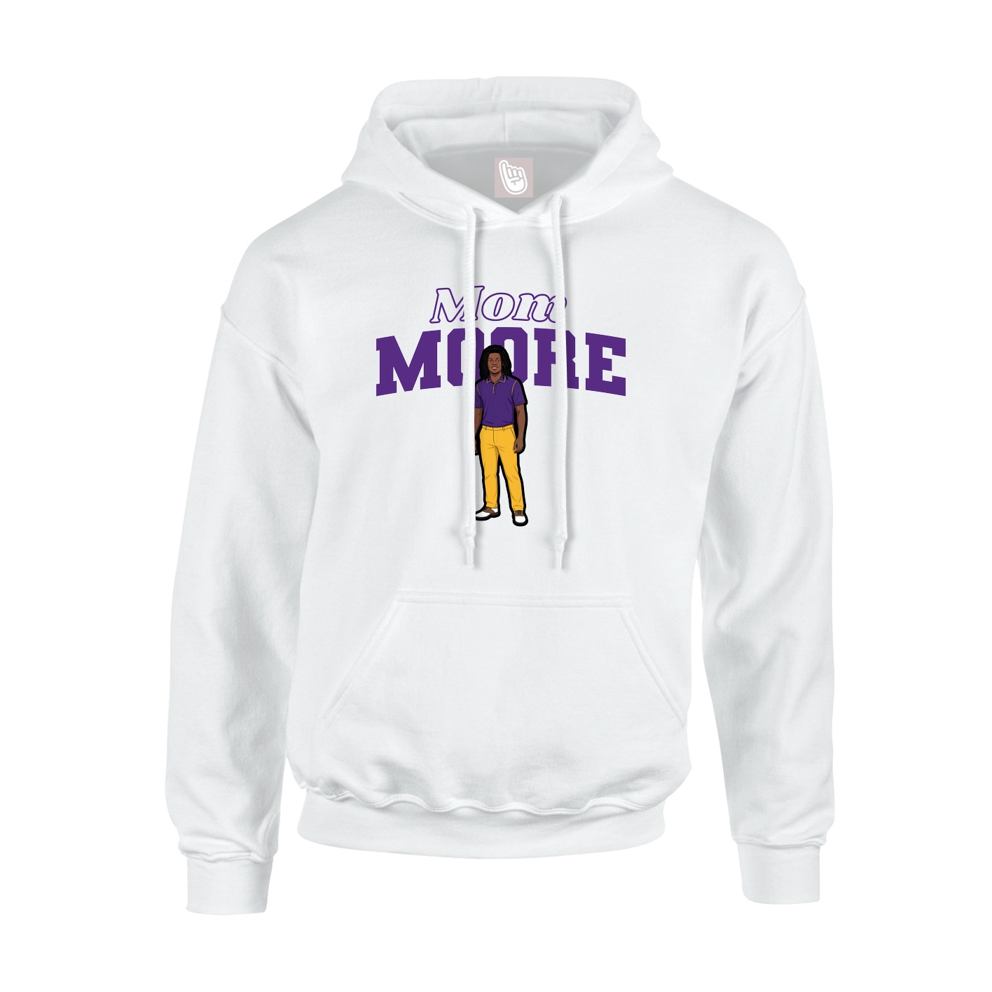 Youth Hoodie — Mothers Day Block in White