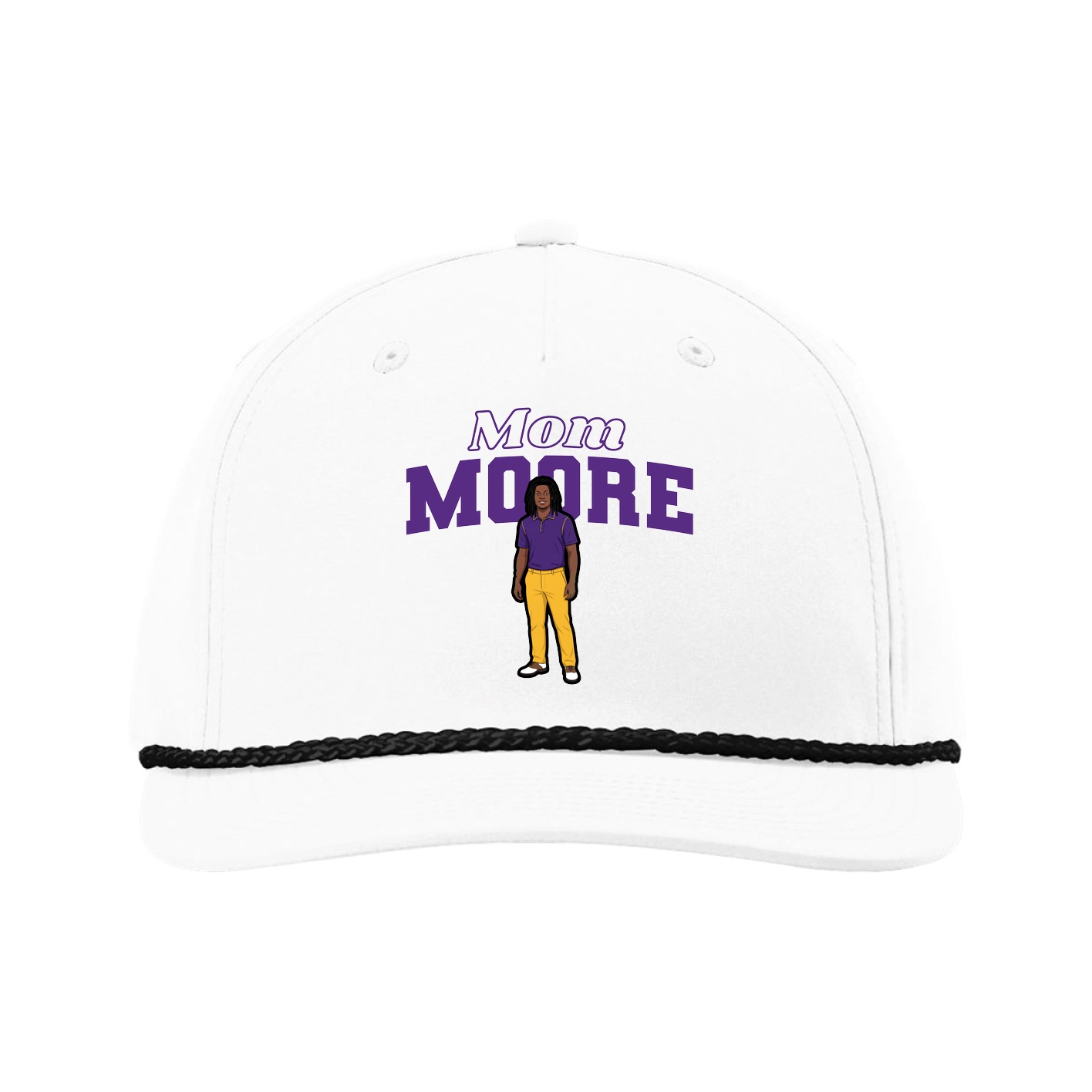 Five-Panel Classic Rope Cap — Mothers Day Block in White