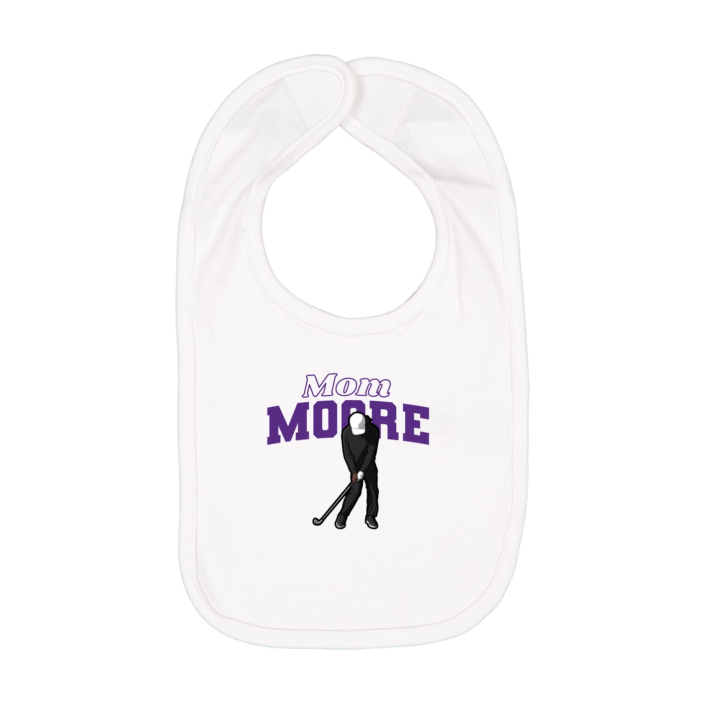 Infant Bib — Mothers Day Block in White