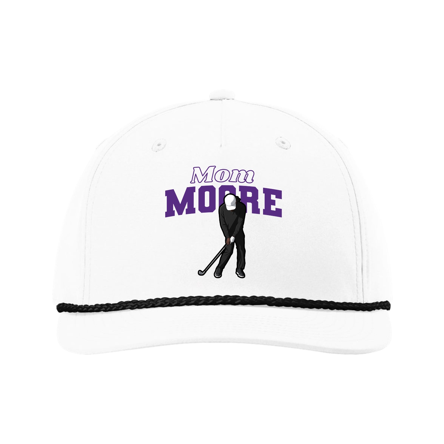Five-Panel Classic Rope Cap — Mothers Day Block in White