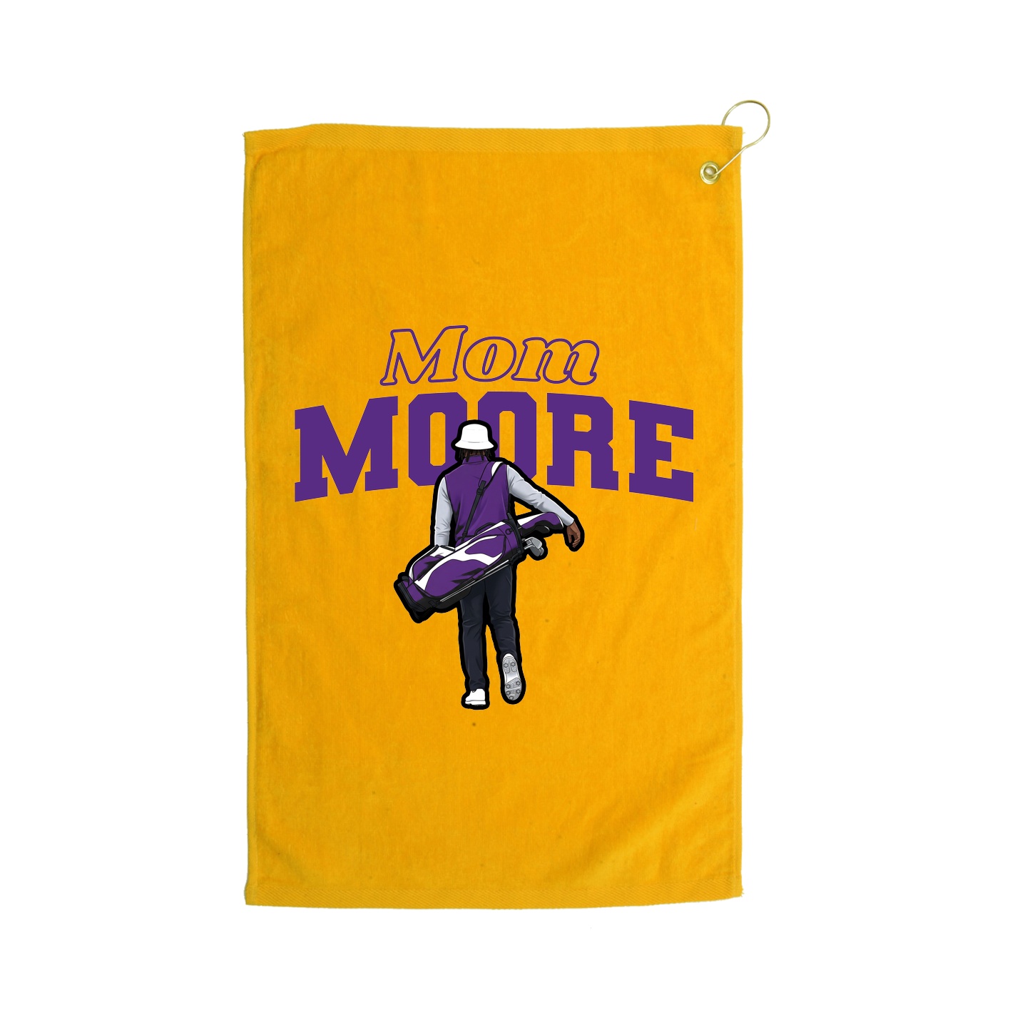 Golf Towel — Mothers Day Block in Gold