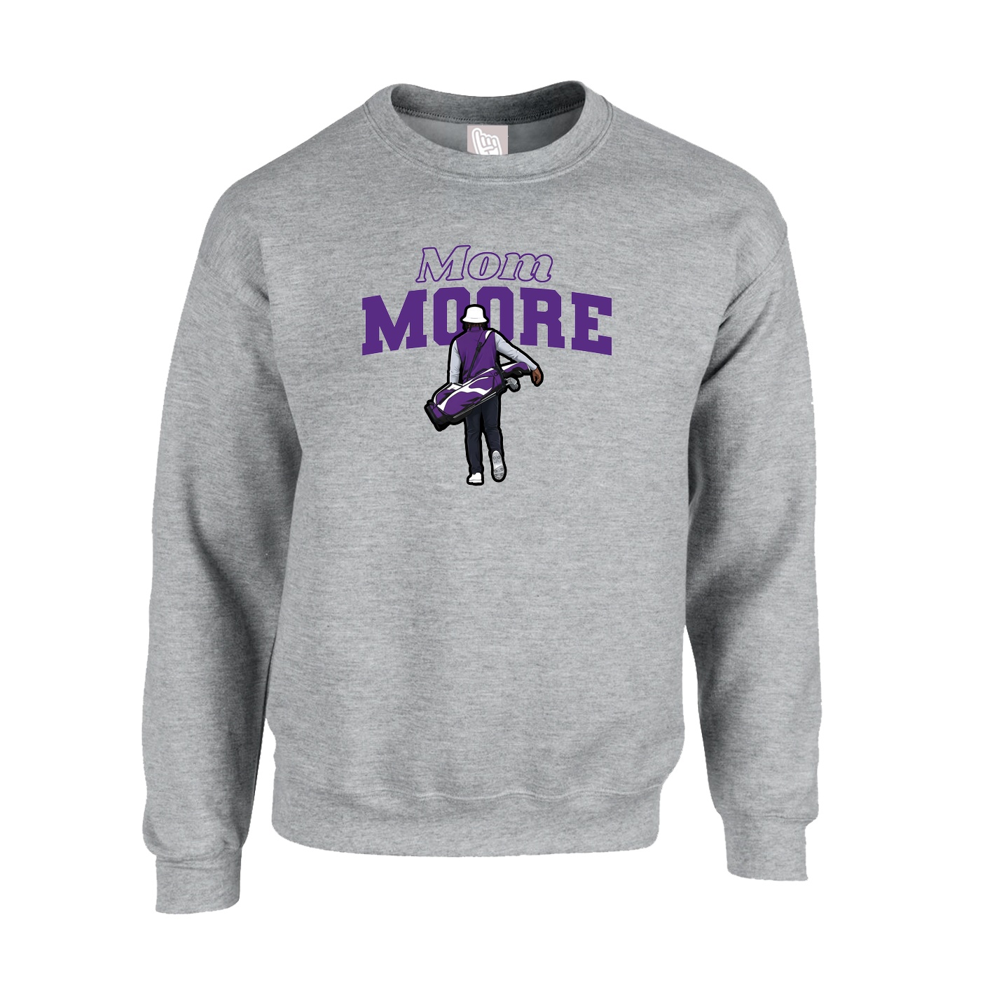 Fleece Crew — Mothers Day Block in Grey