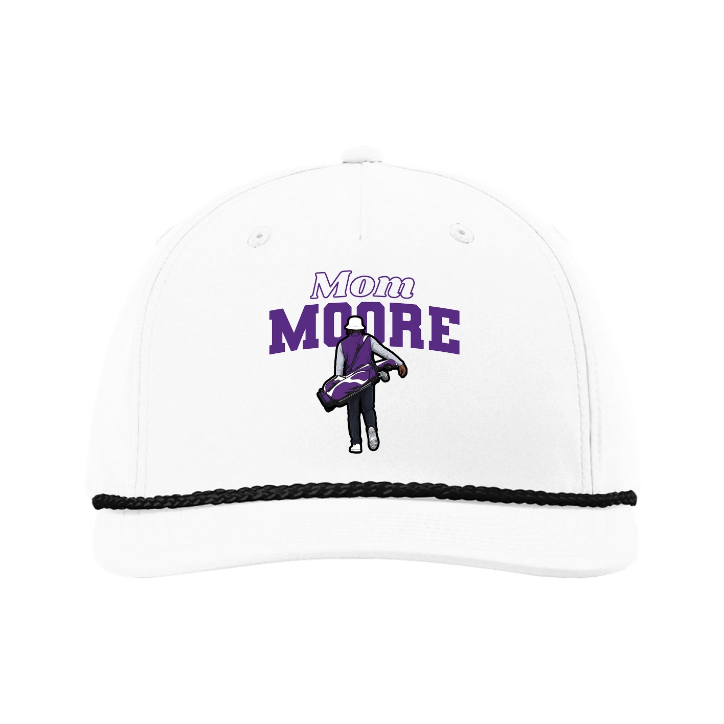 Five-Panel Classic Rope Cap — Mothers Day Block in White