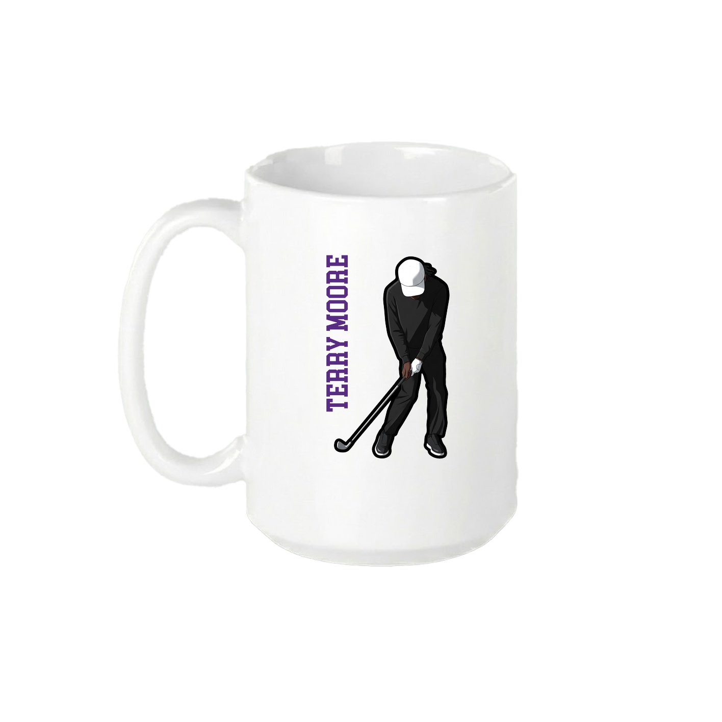 15oz Coffee Mug — Name Vertical in White