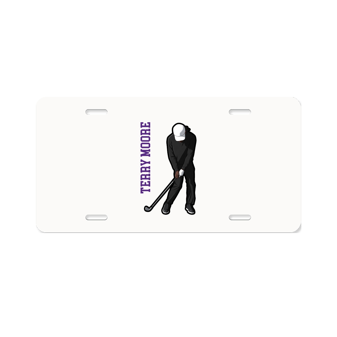 License Plate — Name Vertical in Classic