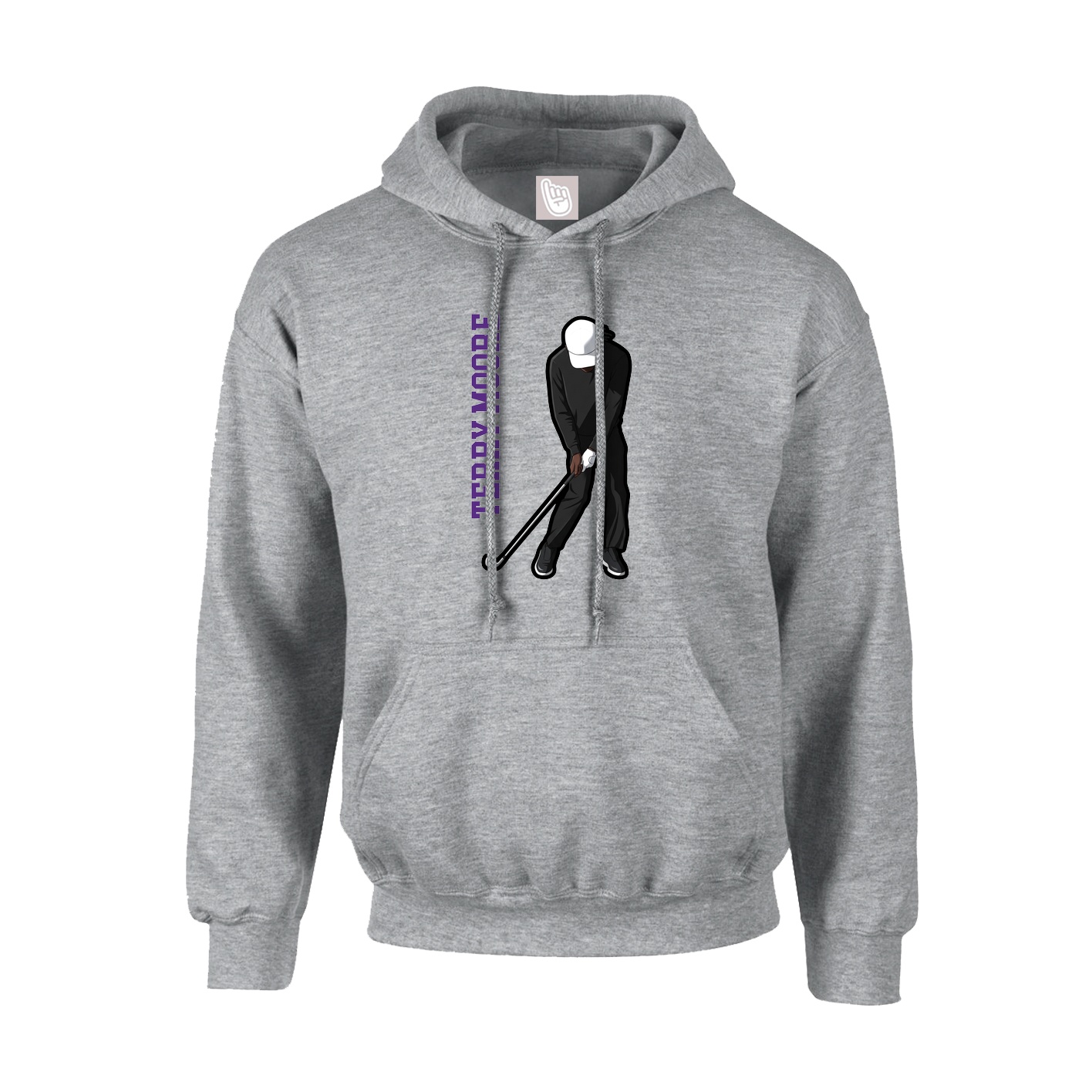 Youth Hoodie — Name Vertical in Grey