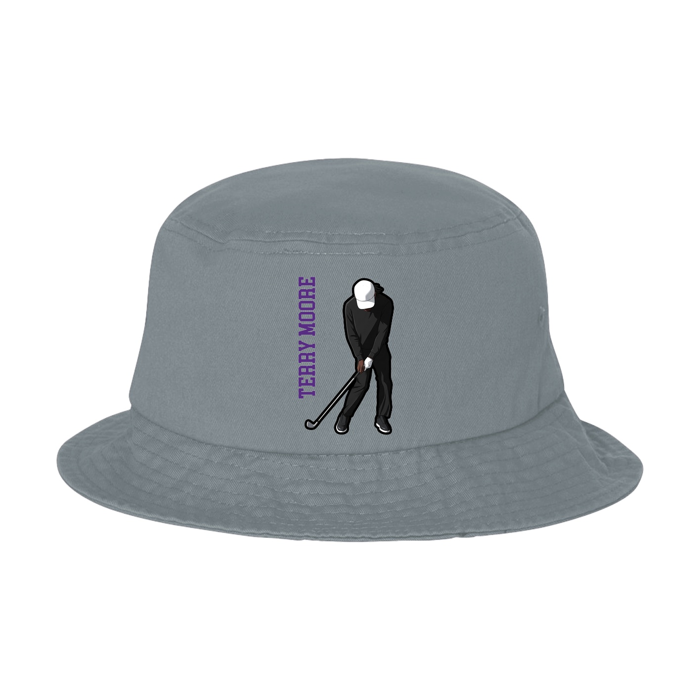 Bucket Cap — Name Vertical in Grey