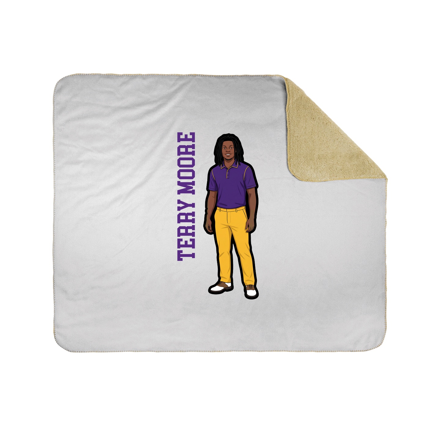 Throw Blanket — Name Vertical in White